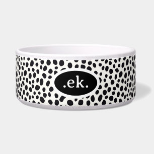 Dalmatian Dog Abstract Pattern Black Monogram
