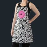 Dalmatian Dog Abstract Pattern Hot Pink Monogram Apron<br><div class="desc">Add a fun and vibrant touch to your kitchen with the Dalmatian Dog Abstract Pattern Hot Pink Monogram Apron. Featuring a playful abstract Dalmatian design in bold black and white with a pop of hot pink, this apron is both stylish and functional. Personalize it with a monogram for a unique...</div>