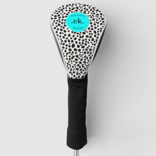  Dalmatian Dog Abstract Pattern Hot Pink Monogram Golf Head Cover