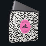Dalmatian Dog Abstract Pattern Hot Pink Monogram Laptop Sleeve<br><div class="desc">Protect your laptop in style with the Dalmatian Dog Abstract Pattern Hot Pink Monogram Laptop Sleeve. Featuring a playful and modern Dalmatian design with bold black and white spots and a vibrant hot pink accent, this sleeve adds a pop of personality to your tech gear. Personalize it with a monogram...</div>