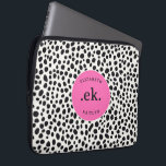 Dalmatian Dog Abstract Pattern Hot Pink Monogram Laptop Sleeve<br><div class="desc">Protect your laptop in style with the Dalmatian Dog Abstract Pattern Hot Pink Monogram Laptop Sleeve. Featuring a playful and modern Dalmatian design with bold black and white spots and a vibrant hot pink accent, this sleeve adds a pop of personality to your tech gear. Personalize it with a monogram...</div>
