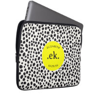 Dalmatian Dog Abstract Pattern Hot Pink Monogram
