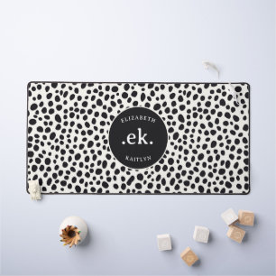Dalmatian Dog Abstract Pattern Monogram Desk Mat