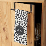 Dalmatian Dog Abstract Pattern Monogram Kitchen Towel<br><div class="desc">The Dalmatian Dog Abstract Pattern Monogram Round Pillow features a striking Dalmatian-inspired abstract design paired with a personalized monogram for a modern and unique accent. Perfect for decorating sofas, chairs, or beds, this round pillow adds a playful yet sophisticated touch to any space. An excellent gift option for birthdays, housewarmings,...</div>