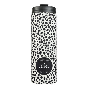  Dalmatian Dog Abstract Pattern Monogram Thermal Tumbler