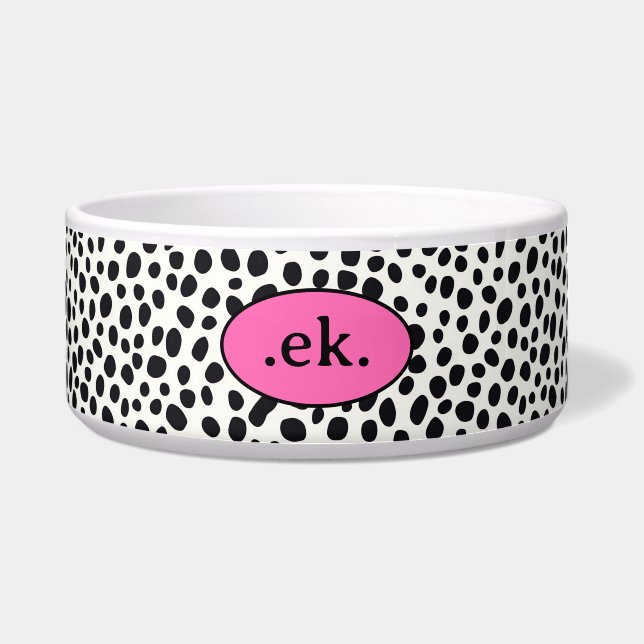  Dalmatian Dog Abstract Pattern Pink Monogram (Front)