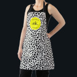 Dalmatian Dog Abstract Pattern Yellow Monogram Apron<br><div class="desc">Add a fun and vibrant touch to your kitchen with the Dalmatian Dog Abstract Pattern Neon Yellow Monogram Apron. Featuring a playful abstract Dalmatian design in bold black and white with a pop of hot pink, this apron is both stylish and functional. Personalize it with a monogram for a unique...</div>