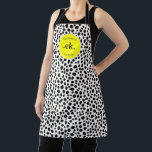 Dalmatian Dog Abstract Pattern Yellow Monogram Apron<br><div class="desc">Add a fun and vibrant touch to your kitchen with the Dalmatian Dog Abstract Pattern Neon Yellow Monogram Apron. Featuring a playful abstract Dalmatian design in bold black and white with a pop of hot pink, this apron is both stylish and functional. Personalize it with a monogram for a unique...</div>