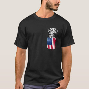 Dalmatian Dog American Flag Patriotic 4th July Pup T-Shirt