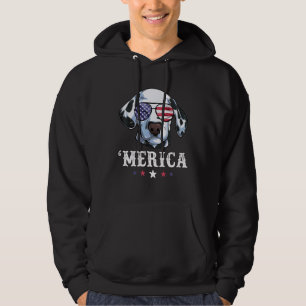 Dalmatian Dog American Usa Flag Patriotic 4th Of J Hoodie