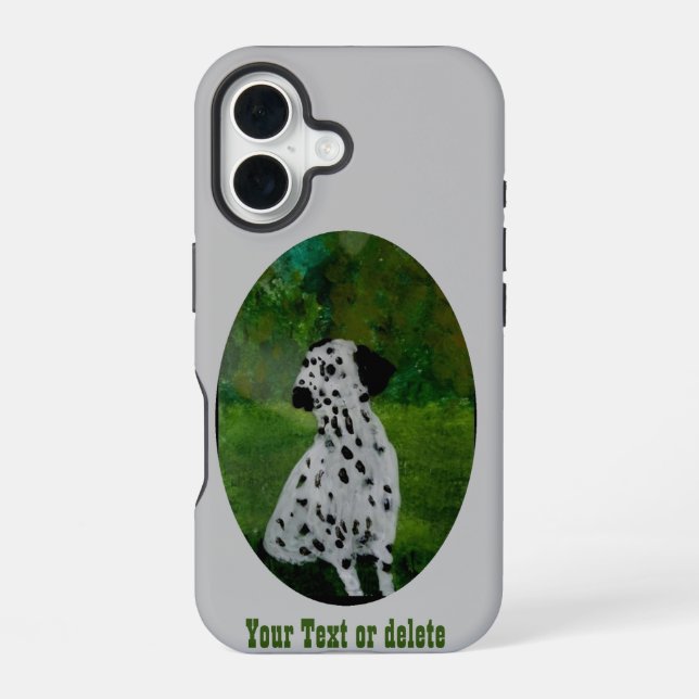 Dalmatian Dog Art Custom iPhone 16 Case (Back)
