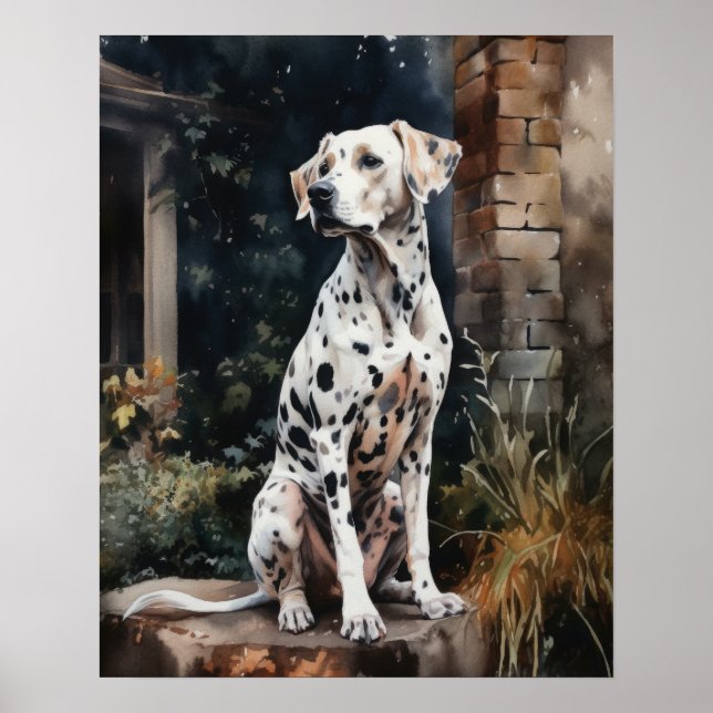 Dalmatian Dog Art Print Poster (Front)
