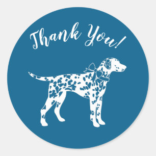 Dalmatian Dog Baby Shower Puppy Blue Boy Classic Round Sticker
