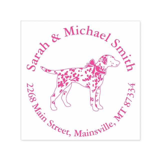 Dalmatian Dog Baby Shower Puppy Pink Girl Self-inking Stamp (Design)