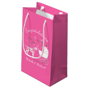 Dalmatian Dog Baby Shower Puppy Pink Girl Small Gift Bag