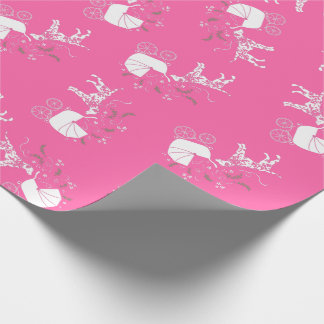Dalmatian Dog Baby Shower Puppy Pink Girl Wrapping Paper