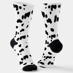 Dalmatian Dog Black and White Spotty Fur Pattern Socks