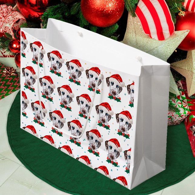 Dalmatian Dog Breed Christmas Large Gift Bag (Creator Uploaded)