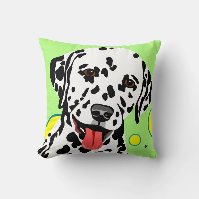 Dalmatian Dog Breed Throw Pillow (Front)