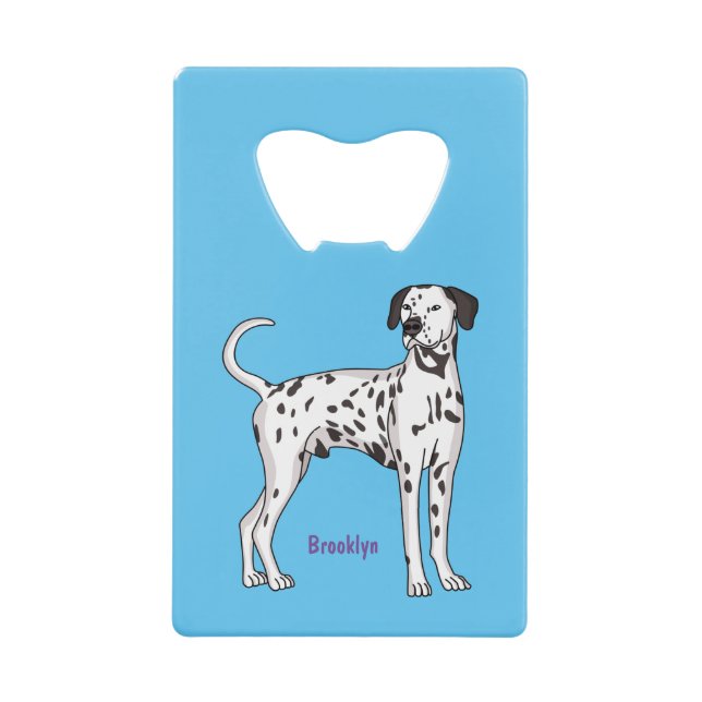 Dalmatian dog cartoon  credit card bottle opener (Front)