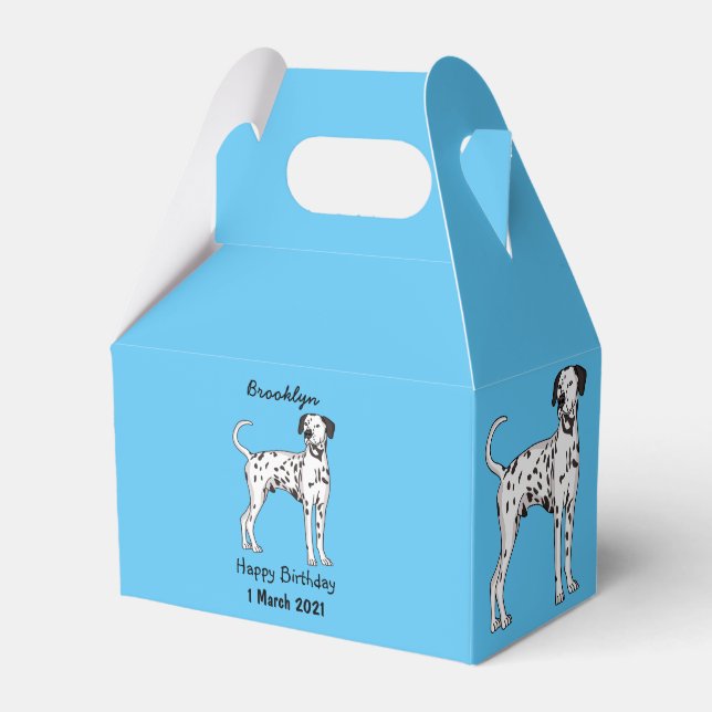Dalmatian dog cartoon favor box (Front Side)