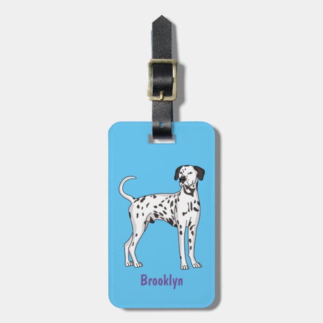 Dalmatian dog cartoon  luggage tag (Front Vertical)
