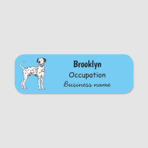 Dalmatian dog cartoon name tag
