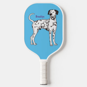 Dalmatian dog cartoon  pickleball paddle