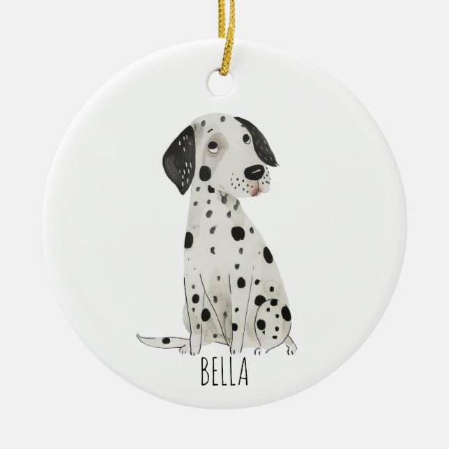 Dalmatian Dog Ceramic Ornament (Front)