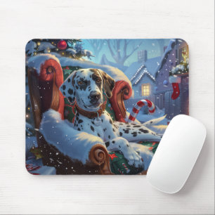 Dalmatian Dog Christmas Festive Mouse Pad