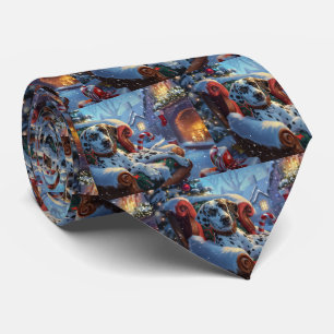Dalmatian Dog Christmas Festive Tie