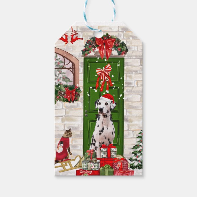 Dalmatian Dog Christmas Gift Tag (Front)