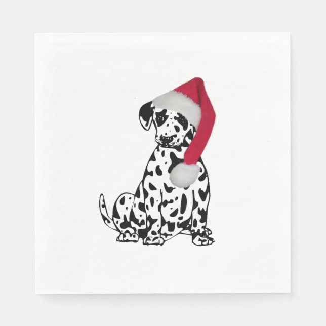 Dalmatian Dog Christmas Napkin (Front)