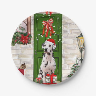 Dalmatian Dog Christmas   Paper Plate
