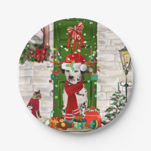 Dalmatian Dog Christmas   Paper Plate