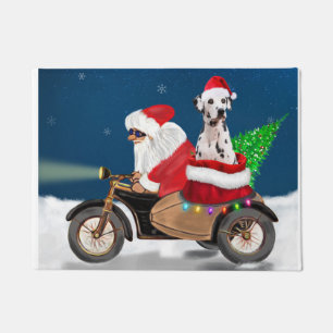 Dalmatian Dog Christmas Santa Claus   Doormat