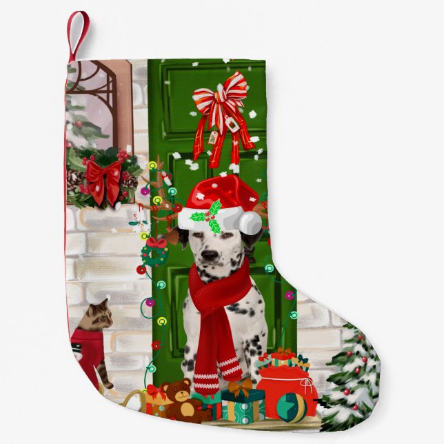 Dalmatian Dog Christmas   Small Christmas Stocking (Front)