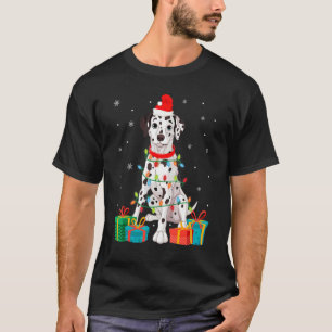 Dalmatian Dog Christmas Tree Lights Puppy T-Shirt