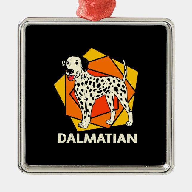 Dalmatian Dog Colourful Metal Ornament (Front)