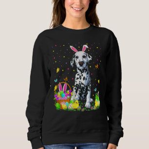 Dalmatian Dog Easter Egg Hunting Dalmatian Easter Sweatshirt
