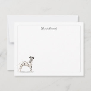 Dalmatian Dog Grey Border Personalized Card