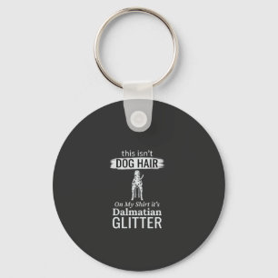 Dalmatian Dog Hair Glitter Funny Pet Keychain
