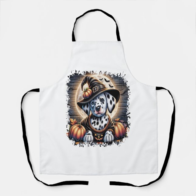 Dalmatian Dog Halloween Apron (Front)