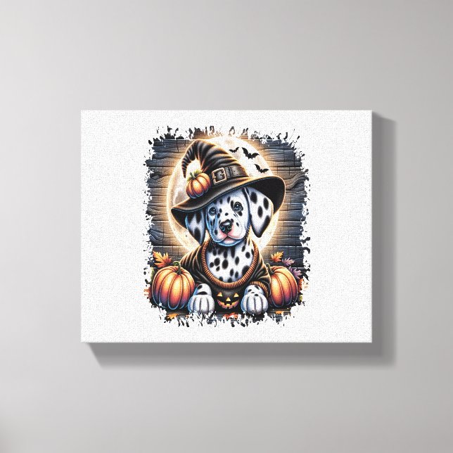 Dalmatian Dog Halloween Canvas Print (Front)