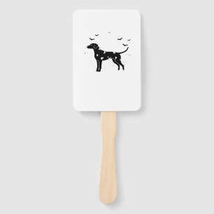 Dalmatian Dog � Halloween Moon Silhouette Classic  Hand Fan