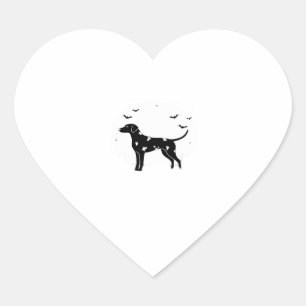 Dalmatian Dog � Halloween Moon Silhouette Classic  Heart Sticker