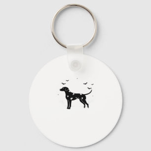 Dalmatian Dog � Halloween Moon Silhouette Classic  Keychain