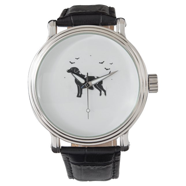 Dalmatian Dog – Halloween Moon Silhouette Classic  Watch (Front)