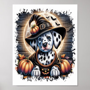 Dalmatian Dog Halloween Poster