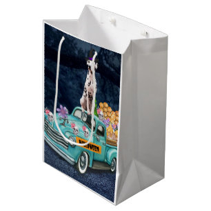 Dalmatian Dog Halloween Truck Scary Night Medium Gift Bag